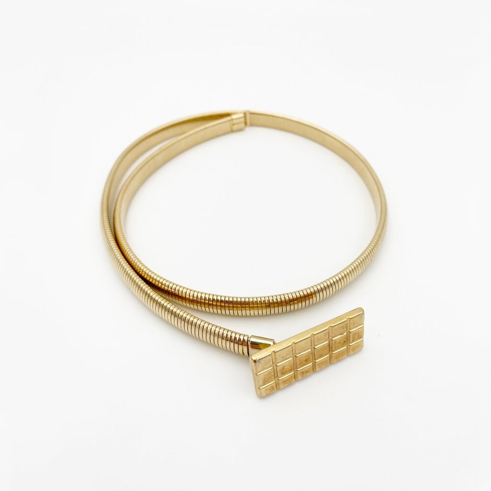 VINTAGE (c. 1980) | Gold Metal Omega Snake Chain Belt | VERY GOOD!